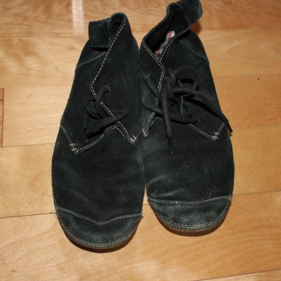 Black Womens Hush Puppies Slip On Shoes with Ties Size 8 - Picture 2 of 4